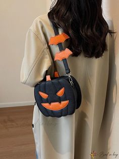 Bird in Bag - Halloween Party Supplies - Tick O Teat Bag, Fashionable Pumpkin-Shaped Womens Crossbody Shoulder Bag Halloween Party Supplies, Bag Bag, Bird In Bag, Ticks, Square Bag, Crossbody Shoulder Bag, Halloween Party, Pu Leather, Shoulder Bag