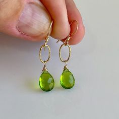 Green Faceted Teardrop Earrings, Green Briolette Earrings For Pierced Ears, Teardrop May Birthstone Earrings With Ear Wire, Lime Green Earrings For Gift, May Birthstone Teardrop Earrings With Ear Wire, Green Peridot Teardrop Earrings, Peridot Drop Earrings For May Birthstone, Peridot Teardrop Earrings For May Birthstone, Peridot Dangle Earrings With Ear Wire