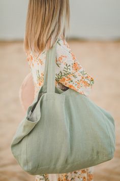 "Large linen beach bag available in various colors. Perfect for a long-awaited vacation, picnic, or trip to the beach. Beautifully made of soft heavyweight linen, with an extra linen lining inside. The bag is roomy enough to carry large towels along with other essentials. *Which is your favorite color? Tulip green / Natural / Camel / Charcoal gray - - - - - - - - - - - - - - - - - - - - - - - - - - DETAILS: * Made from 100% natural linen * Weight: 280 g/m² or 8.26 oz/yd² * Lining: 190 g/m² or 5. Oversized Beach Bags, Terracotta Linen, Perfect Beach Bag, Summer Blanket, Linen Summer, Oversized Tote Bag, Oversized Bag, Oversized Tote, Summer Bag