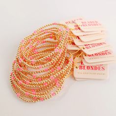 Beaded Blondes | Hot Pink Poppi Bracelet - Giddy Up Glamour Boutique Preppy Accessories, College Station Texas, Preppy Jewelry, Summer Bracelet, Jewelry Accessories Ideas, College Station, Summer Bracelets, Jewelry Essentials, Stacked Jewelry