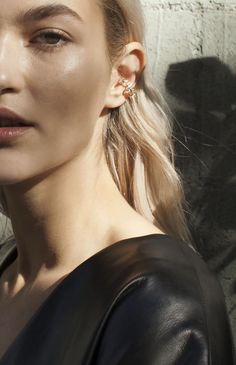 The Anerise Ear Cuff is crafted of polished 18K gold. This piece features invisible set princess cut diamonds weighing 1.2 carats. Square Diamond, Princess Cut Diamonds, Gold Platinum, Minimalist Jewelry, Jewelry Trends, Princess Cut, 18k Rose Gold, Gold Rose, Ear Cuff