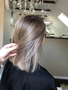 Blonde Airtouch On Dark Hair, Ash Balayage Blonde, Straight Bronde Haircolor, Brown Hair With Cool Blonde Highlights, Mocha Blonde Balayage, Dirty Blonde Hair With Highlights Short, Dirt Blonde Hair Color, Short Ash Blonde Hair, Ash Blonde Lob