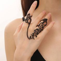 Black Branching Tangled Intertwined Gothic Victorian Bohemian Chain Linked Double Statement Adjustable Rings. Wonderful & Unique! A Crowd Pleaser! New. If You Want It, Don’t Let It Get Away Send Me An Offer! I Love To Do Bundle Order Discounts! Black Chain Body Jewelry For Party, Party Black Chain Body Jewelry, Gothic Metal Body Jewelry For Party, Edgy Adjustable Body Jewelry For Parties, Adjustable Edgy Body Jewelry For Parties, Gothic Body Jewelry With Chain For Party, Punk Style Metal Body Jewelry With Chain, Gothic Party Body Jewelry With Chain, Edgy Black Jewelry For Alternative Fashion