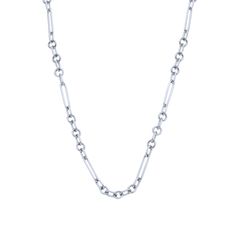 The 14K Mixed Paperclip chain combines round jump rings and a long paperclip chain. This chic design is a nice addition to any necklace stack, or keep it simple and wear it solo. Chain is also wearable as a wrap bracelet or lariat Available in 16", 18" and 20" Length 14K Yellow or White Gold Width: 4 mm / Weight approximately 12 grams Lobster clasp - easy on & off removal Great Necklace to hang charms from Necklace can be clasped at shorter lengths, due to the open link design Made to order. Lea Luxury White Gold Jewelry With Paperclip Chain, Luxury White Gold Paperclip Chain Jewelry, Necklace Stack, Paperclip Chain Necklace, Link Design, Custom Wedding Rings, Station Necklace, Womens Wedding Bands, Custom Engagement Ring