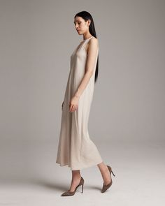 Make an effortless statement with our soft linen maxi dress. The lightweight linen blend makes this the perfect piece for a relaxed warm-weather look. Pair with the Linen Featherlight Blouse or Loose Knit Linen Sweater. 55% Linen, 45% Rayon Hand wash and Lay Flat to Dry or Dry Clean Model is 5'9" Casual Linen Maxi Dress For Loungewear, Chic Beige Maxi Dress For Loungewear, Elegant Flax Linen Dress, Elegant Neutral Linen Maxi Dress, Linen Midi Dress For Loungewear, Chic Neutral Dress For Loungewear, Elegant Neutral Linen Midi Dress, Linen Maxi Dresses For Loungewear, Chic Linen Maxi Dress