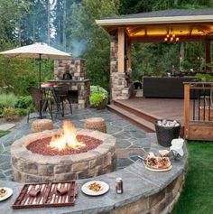 an image of a fire pit in the backyard