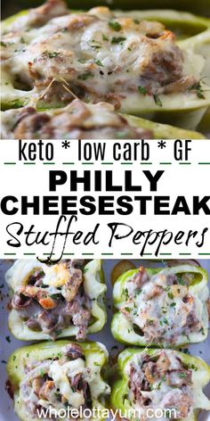 keto low carb stuffed cheesesteak stuffed peppers are the perfect appetizer