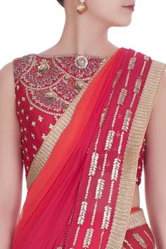 Shop for Rajat and Shraddha Ombre Sequin And Cutdana Embroidered Pre-draped Saree With Blouse for Women Online at Aza Fashions Red Georgette Pre-draped Saree With Pallu, Red Pre-draped Saree With Resham Embroidery For Festivals, Red Georgette Pre-draped Saree With Sheer Dupatta, Bollywood Style Designer Red Pre-draped Saree, Red Pre-draped Designer Saree For Festive Occasions, Red Pre-draped Saree With Unstitched Blouse For Navratri, Red Designer Pre-draped Saree, Red Pre-draped Saree With Resham Embroidery For Diwali, Orange Georgette Pre-draped Saree With Dupatta