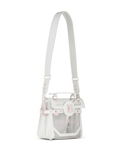 Balmain logo-print Transparent Crossbody Bag - Farfetch White Shoulder Bag With Clear Strap, Luxury White Bag With Logo Hardware, White Crossbody Shoulder Bag With Logo Hardware, White Satchel Shoulder Bag With Clear Strap, White Crossbody Bag With Clear Strap, White Shoulder Bag With Logo Hardware For Everyday Use, Designer White Shoulder Bag With Detachable Strap, White Rectangular Shoulder Bag With Logo Hardware, White Shoulder Bag With Logo Hardware