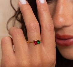 ✦ 𝐈𝐭𝐞𝐦 𝐃𝐞𝐬𝐜𝐫𝐢𝐩𝐭𝐢𝐨𝐧 Unveil the charm of our Emerald & Pear Cut Birthstone Ring, meticulously crafted by Pashicreations. This custom Toi et Moi gemstone ring epitomizes vintage elegance, combining the lush green of emerald with the graceful sparkle of pear-cut stones. Ideal for anniversaries, engagements, or birthdays, this unique piece symbolizes eternal love and unity. Each ring is handcrafted with precision, making it a treasured addition to any jewelry collection. Gift this stun Stackable Teardrop Jewelry For Gifts, Dainty Solitaire Crystal Ring As A Gift, Dainty Solitaire Crystal Ring Gift, Adjustable Solitaire Birthstone Ring For Gift, Teardrop Crystal Ring As Gift, Teardrop Crystal Ring Fine Jewelry Gift, Fine Jewelry Teardrop Crystal Ring As Gift, Minimalist Birthstone Crystal Ring Gift, Handmade Birthstone Ring As A Gift