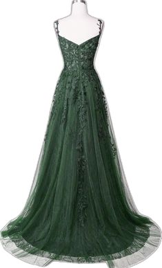 Lace Green Prom Dress, Dark Green Ball Dress, Slytherin Prom Dress, Dark Green Dress Formal, Dark Green Wedding Dress, Fancy Green Dress, Long Dark Green Dress, Prom Dresses Dark Green, Whimsical Prom Dress