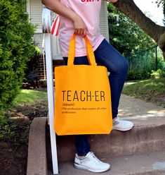 "Teacher Tote Bag, Friendly Bag, Shopping Bag, Book Bag, Gift For Her, Farmers Tote Bag, Gift for Teacher, Canvas Tote Bag, Teacher Gifts 6.0 oz., 100% cotton 20\" self-fabric handles 9\" handle drop Bottom gusset 15\"W x 16\"H x 3\"D" Back To School Pouch Bag For Daily Use, Back To School Pouch Bag, Back To School Pouch For Daily Use, Rectangular Shopping Bag For Back To School, Rectangular Shopping Bags For Back To School, Rectangular Bags For Back To School Shopping, Yellow Canvas School Bag, Rectangular Back To School Shopping Bag, Trendy Bags For Back To School Gifts