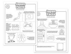 two pages with instructions on how to use japan fact sheets for children's learning