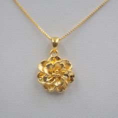 Pure 999 24k Yellow Gold Pendant 3D Lucky Double Flower Pendant / 1.6g Metal: 24K Yellow Gold Weight: 1.6g Size: 23*16mm Remark: The picture is enlarged, please check the size . Hallmark: 3D"硬千足金 " the gold content 999‰ Report: Don't offer certified report,But All Of my items are tested before i get it from factory,you also can retest when you get it.The quality must be guaranteed. Comment: We sell is quality.Please rest assured to buy.Customer is Number one Important.Welcome to give any advice,we will do best. Payment InformaitonDelivery DetailsTerms of salesAbout usContact us Payment Informaiton We Accept ebay payment. If you buy the items,please pay it soon. Delivery Details If you intend to bid for more than 1 item, then we can ship them together. The total shipping fee will be the sum 999 Gold Jewelry, Light Gold Jewelry, Gold Jewlry, Gold Flower Necklace, Fine Pearl Jewelry, Dope Jewelry Accessories, Yellow Accessories, Pearls Jewelry, Pearl Necklace Designs