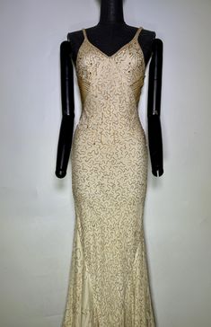 1930's style cornelli beaded cream silk evening wedding dress, made for theatre. Size UK 2-4, can be measured on request. Evening Wedding Dress, 1930's Style, 1930s Style, Etsy Wedding Dress, Evening Dresses For Weddings, 1930s Fashion, Cream Silk, Evening Wedding, Dress Clothes For Women