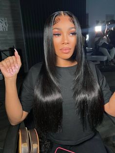 Frontal Wig Hairstyles, Hd Lace Wig, Full Frontal, Dope Hairstyles, Straight Human Hair, Baddie Hairstyles, Straight Wig, Wig Styles, Hd Lace