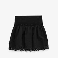 Zara Embroidered Mini Skirt Black Size Xs New With Tag Style Stockholm, Black Leather Mini Skirt, Zara Skirt, Red Knit Sweater, White Denim Skirt, Green Mini Skirt, Mini Skirt Black, Tweed Mini Skirt, Zara Skirts