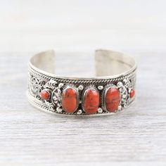 Bracelets Coral Passion Cuff Bracelet JB883 Coral Centerpieces, Kathmandu Valley, Coral Stone, Red Coral, The Craft, Gold Jewellery, Traditional Design, Nepal, Cuff Bracelet