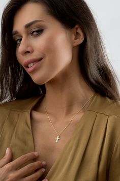 Gold Ankh Cross Necklace, 14k Solid Gold Charm Pendant for Women, Antique Egyptian Coptic Symbol Spiritual Jewelry, Religious Gift for Her Our gold cross necklaces are perfect choice for a Christmas, Mother's Day, valentine's day, birthday, wedding, anniversary, graduation, engagement, bridesmaid, and best friends gift. It's a good way to show appreciation to your mom, girlfriend, wife, grandmother, grandchildren, daughter, sister, best friend, boss or a co-worker. Also, a special treat just for Yellow Gold Necklace With Delicate Chain And Cross Pendant, Delicate 14k Gold Cross Pendant Necklace, Dainty Yellow Gold-plated Cross Necklace, Elegant Yellow Gold Cross Necklace With Delicate Chain, Dainty Yellow Gold Plated Cross Necklace, Delicate Yellow Gold Cross Pendant Necklace, Gold Plated Hallmarked Charm Necklaces, Elegant Yellow Gold Cross Charm Necklaces, Elegant Yellow Gold Cross Charm Necklace