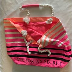 Victoria Secrets Bag New With Tag Victoria's Secret Pink Bags For Vacation, Victoria's Secret Summer Shopping Bags, Victoria's Secret Pink Vacation Bag, Victoria's Secret Summer Vacation Bags, Trendy Victoria's Secret Bags For Summer, Victoria's Secret Beach Bag For Summer, Trendy Victoria's Secret Summer Bags, Trendy Victoria's Secret Vacation Bag, Victoria's Secret Summer Beach Bag