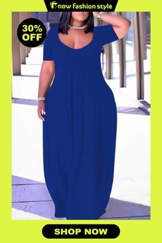 knowfashionstyle Blue Fashion Casual Plus Size Solid Patchwork V Neck Short Sleeve Dress Short Sleeve Dress, Wholesale Fashion, Blue Fashion, Plus Size Dresses, Fashion Casual, Dresses Online, Sleeve Dress, Casual Fashion, Short Sleeve Dresses