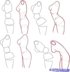 how to draw the human body with different angles and positions for each part of the body