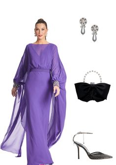 Aphrodite Gown in Amethyst - Sachin & Babi Dramatic Sleeves, Sachin Babi, Special Occasion Outfits, Madison Avenue, Fabric Tape, Keep Fit, Luxury Dress, Clothing Size Chart, Aphrodite