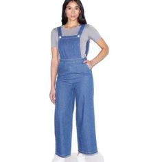 American Apparel Jumpsuits And Rompers American Apparel - Women | Color: Blue | Size: S New Whit Tags On Length 27 Casual Blue Full-length Overalls, Casual Full Length Blue Overalls, Blue Denim Full-length Jumpsuits And Rompers, Full-length Denim Blue Jumpsuits And Rompers, Full-length Blue Denim Jumpsuit, Blue Full-length Jumpsuits And Rompers For Spring, Spring Full Length Overalls, Denim Blue Bib Front Jumpsuit, Casual Blue Full-length Jumpsuits And Rompers