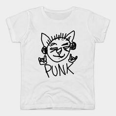 punk dog -- Choose from our vast selection of Crewneck and V-Neck T-Shirts to match with your favorite design to make the perfect custom graphic T-Shirt. Pick your favorite: Classic, V-Neck, Tri-Blend, or Heavyweight. Customize your color! For women. Crew Neck Cotton T-shirt With Punk Style, White Emo Style T-shirt For Streetwear, White Emo Tops With Screen Print, Funny Print Cotton T-shirt, White Emo Style T-shirt With Graphic Print, Unisex Punk Style T-shirt With Graphic Design, White Emo T-shirt For Streetwear, White Emo T-shirt For Alternative Fashion, Punk Style Screen Print T-shirt For Alternative Fashion