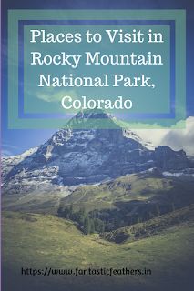 there is a mountain with the words places to visit in rocky mountain national park, colorado