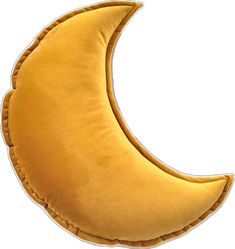 an image of a yellow moon pillow on white background with clipping area for text