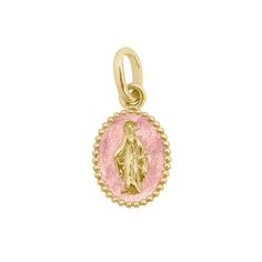 Gigi Clozeau - Madone Blush Resin pendant, Yellow Gold Rose Gold Oval Pendant Necklace With Charms, Pink Gold-plated Round Pendant Jewelry, Pink Round Pendant Gold Plated Jewelry, Pink Gold Plated Round Pendant Jewelry, Pink 14k Gold Jewelry With Charms, Pink Gold Pendant Jewelry With Charms, Pink Gold-plated Pendant Jewelry, Pink Pendant Jewelry With Charms, Polished Pendant Charm Necklace