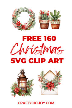 the free christmas svg clip art is available for use on craftsyjoy com