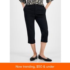 in stock Petite Pants, Deep Black, Petite Outfits, Cotton Spandex, Women Empowerment, Capri Pants, Capri, Pick Up, In Store