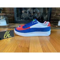 Thank You For Considering Our Store! We Appreciate Your Business And Support! Puma Gv Primary Special Red White Blue Athletic Sneakers Men’s / Youth Size 8.5 Women’s Size 10 Brand New Without Box Guaranteed 100% Authentic! 372303-01 Reach Out Before Submitting An Offer Since We Have This Item Listed Elsewhere & Want To Make Sure We Don’t Oversell! We Consider All Reasonable Offers! With That Said, We Invite You To “Watch" Our Items To Receive Special Offers Sent Directly To You! Thank You For Vi Casual Synthetic Skate Shoes With Red Sole, Blue Puma Sneakers With Round Toe, Blue High-top Puma Sneakers, Puma Logo Slip-on Sneakers For Streetwear, Puma Slip-on Sneakers For Streetwear, Casual Puma Lace-up Skate Shoes, Casual Lace-up Skate Shoes With Puma Logo, Casual Puma Sneakers With Logo, Blue Puma Sneakers For Sports