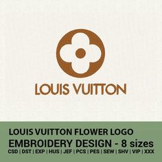 louis vuitton flower logo embroidery design - 8 sizes