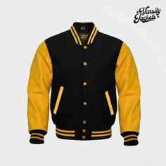 Black Wool Yellow Sleeve Varsity Jacket Letterman Baseball Bomber College jacket | eBay Black And Yellow Varsity Jacket, Classic Leather Outerwear For College, Classic Leather Varsity Jacket For Winter, Casual Yellow Varsity Jacket For Fall, Classic Leather Jacket For Winter College Wear, Classic Winter Leather Jacket For College, Classic Brown Varsity Jacket For Fall, Classic Brown Winter Varsity Jacket, Classic Leather Varsity Jacket For Streetwear