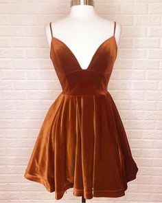 A-line Velvet Homecoming Dress – etyou Homecoming Dresses Burnt Orange, Earth Tone Homecoming Dress, Dark Orange Hoco Dress, Burnt Orange Short Dress, Burnt Orange Hoco Dress, Brown Hoco Dress, Brown Homecoming Dresses, Orange Hoco Dress, Velvet Homecoming Dress