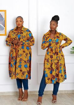 Ankara Shirt Dress, Long Shirt Outfits, African Shirt Dress, Ankara Shirt, African Print Kimono, Boubou Styles For Women, Mama Africa