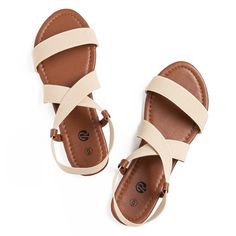 PRICES MAY VARY. 💗【Occasion】: Rekayla sandals are perfect for daily, home, work, school, sports, take a walk, hang out, shopping, party, holiday; You could wear these cute summer flat sandals with casual tops, suits, dresses or jeans in spring, summer, fall and winter; Update your wardrobe with this classic staple 💗【Features】：Adaptable high-quality crisscross elastic strap, these flat sandals offer a snug fit with maximum comfort; The elastic straps for great fit, soft lining with the comforta Everyday Synthetic Slingback Sandals For Spring, Everyday Summer Slingback Sandals With Round Toe, Everyday Round Toe Slingback Sandals For Summer, Casual Adjustable Beige Slingback Sandals, Casual Beige Adjustable Slingback Sandals, Everyday Use Spring Slingback Open Toe Sandals, Adjustable Slingback Sandals With Round Toe, Everyday Open Toe Synthetic Slingback Sandals, Everyday Synthetic Open Toe Slingback Sandals