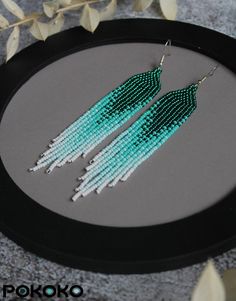 Turquoise Beaded Chain Earrings, Turquoise Beaded Earrings With Beaded Chain, Turquoise Beaded Chain Drop Earrings, Elegant Turquoise Beaded Earrings For Summer, Turquoise Beaded Fringe Earrings For Summer, Elegant Turquoise Beaded Earrings, Elegant Turquoise Beaded Dangling Earrings, Elegant Turquoise Beaded Earrings With Tiny Beads, Elegant Turquoise Beaded Fringe Earrings