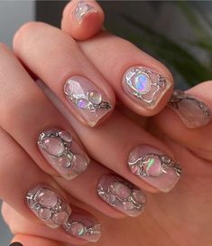 50k Followers, Mens Nails, Grunge Nails, Minimal Nails, Crazy Nails, Metallic Nails, Short Nail Designs, Minimalist Nails, Fire Nails