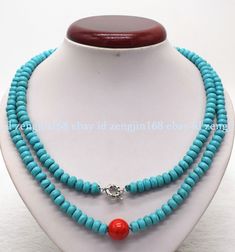 Fashion 5x8mm Blue Turquoise & 14mm Red Coral Gemstone Beads 14-48 Inches Item Description: size(Approx): 5x8mm Quantity: 1 Pcs length: 14-48" Color: -- Clasp: -- &&&&: Sale the items does not include box. Payment Policy&Shipping Policy We accept PayPal Please pay within 24 hours If no payment or contact is made with in 7 days item will be relisted. Thank YouPlease make sure the "Ship To" address you input in Paypal is correct.Items are shipped within 1-2 business days.Combine shipping: Bidding Adjustable Turquoise Necklace With 8mm Beads, Turquoise Round Beads 8mm, Turquoise Beads 8mm, Turquoise Jewelry With 8mm Round Beads, Red Coral, Turquoise Blue, Gemstone Beads, Coral, Turquoise