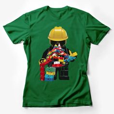 Lego Builder Graphic T-Shirt, Colorful Construction Toy Print for Kids and Adults Female T-Shirt Custom graphic T-Shirt.Customize your color Screen Print Short Sleeve T-shirt For Playtime, Playful Crew Neck T-shirt For Playtime, Green Character Print T-shirt For Playtime, Green Cartoon Print T-shirt For Playtime, Green Crew Neck Novelty Top, Character Print Crew Neck T-shirt For Playtime, Multicolor Cartoon Print T-shirt For Playtime, Crew Neck T-shirt With Character Print For Playtime, Green Crew Neck Novelty T-shirt