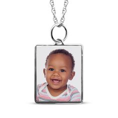 You'll always remember that special moment with this personalized small rectangular photo necklace. Crafted in 10K white gold A photo of your choice appears on the front of the charm and your message is engraved on the back The rectangular charm measures 15.85 x 21mm The 18-inch rope chain secures with a spring ring clasp Please follow these steps: 1) Place your order; 2) Text your photo from your smartphone to (330) 435-8997; and 3) When prompted, please respond with your Order Confirmation #. Order Confirmation, Photo Necklace, Photo Charms, Accessories Jewelry Necklace, 1 Place, Always Remember, Rope Chain, Your Photo, Spring Rings