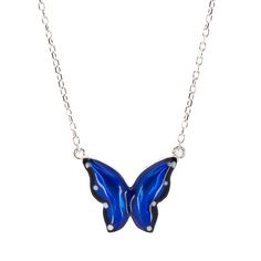 Spiritual Butterfly, Butterfly Necklace Silver, Enamel Butterfly, Butterfly Blue, Inner Growth, April Birthstone Jewelry, March Birthstone Jewelry, Forever Jewelry, Enamel Necklaces