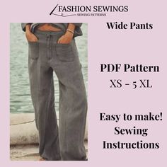 the sewing pattern for wide pants is easy to make