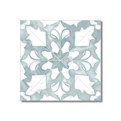 a white and blue tile design