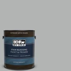 the behr ultra stain - blocking paint and primer in one is dark gray