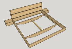 the bed frame is made up and ready to be built into an adult sized bed